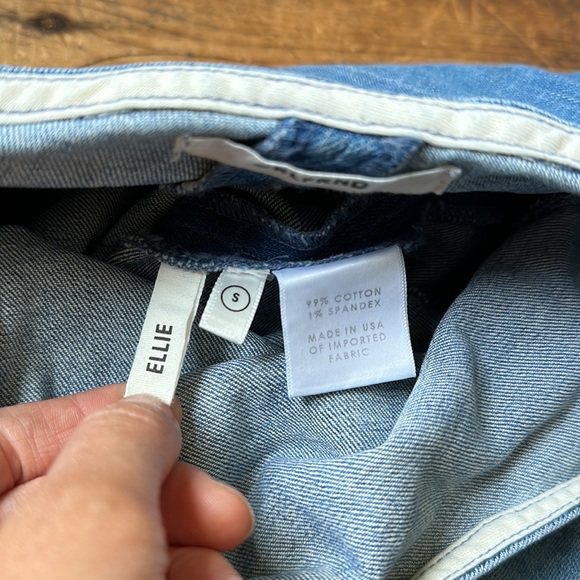 GRLFRND Ellie One Shoulder Stretch Denim Dress - Small S Puff Sleeve Mini Summer - Picture 6 of 8